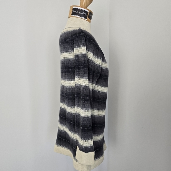 Marc By Marc Jacobs Cream Shell Grey Ombre Silk Cashmere Cardigan Sz M (624) - Picture 4 of 7